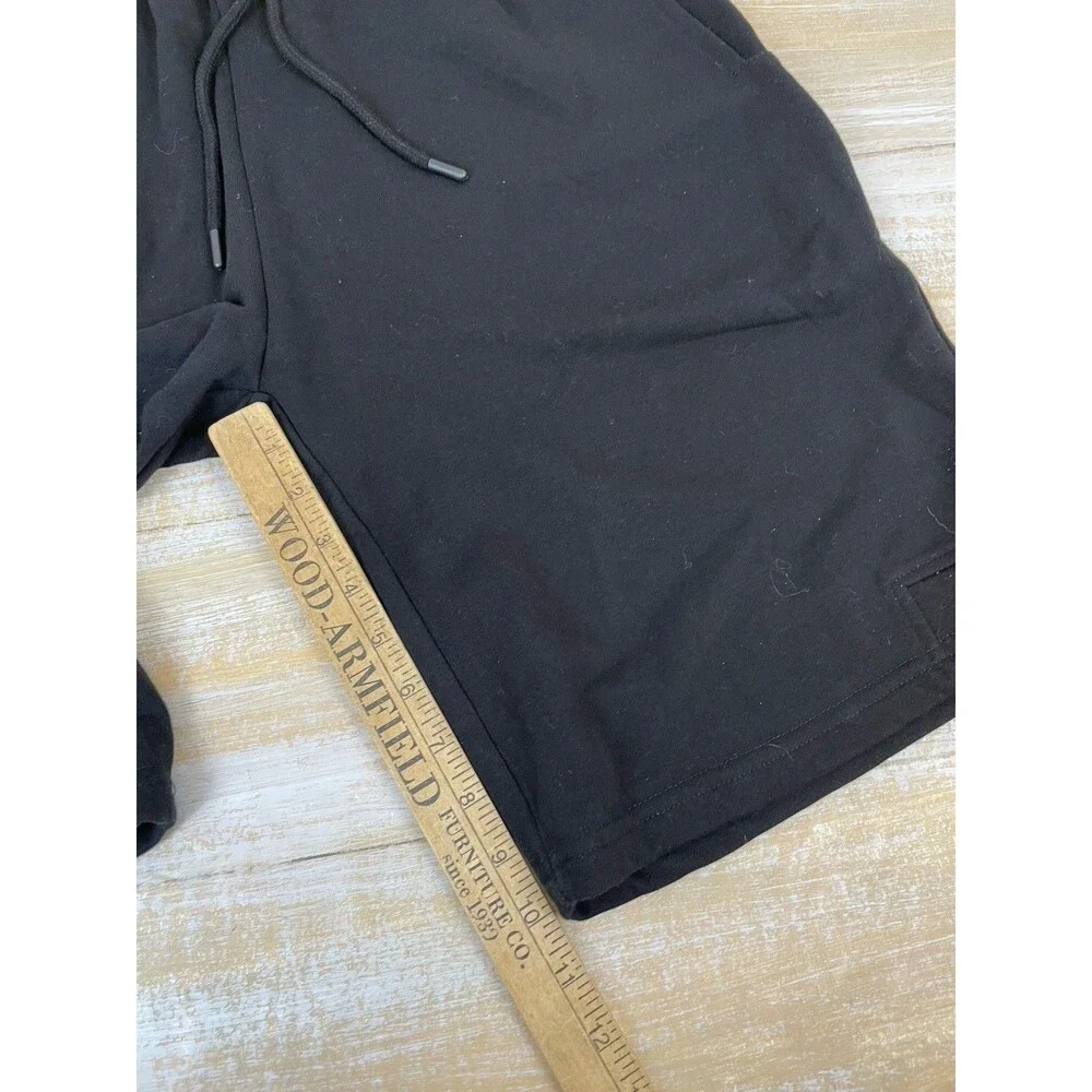 NWT Mono B Mens Size L Active Sweat Shorts Black Organic Cotton Blend Pull On - Picture 7 of 12
